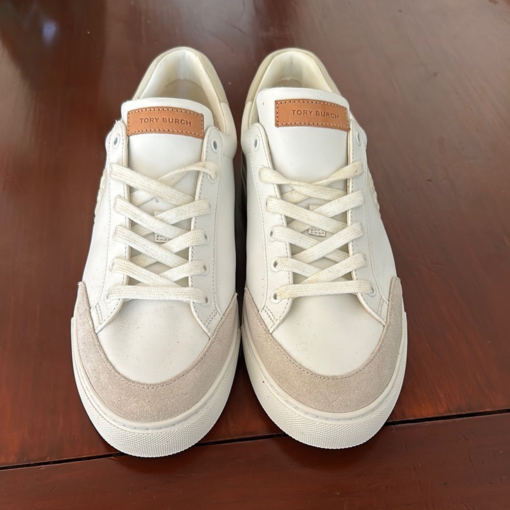 Tory Burch Men's White and Tan Sneakers